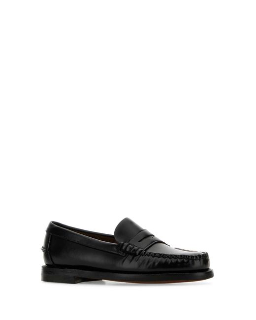 Sebago Black Leather Classic Dan Loafers