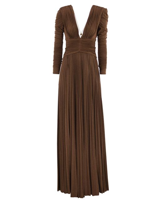 Elisabetta Franchi Brown Carpet Dress