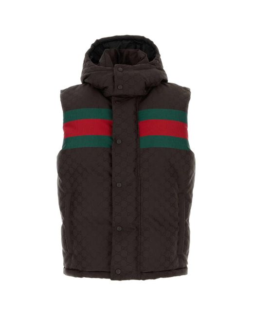 Gucci Black Dark Gg Polyester Blend Sleeveless Down Jacket