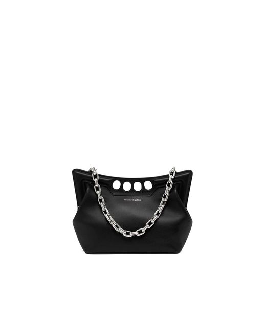 Alexander McQueen Black The Peack Leather Bag