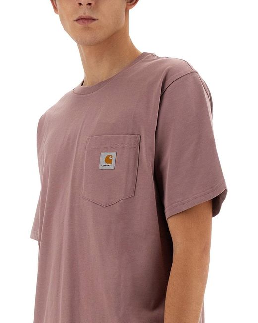 Carhartt Purple T Shirt With Pocket