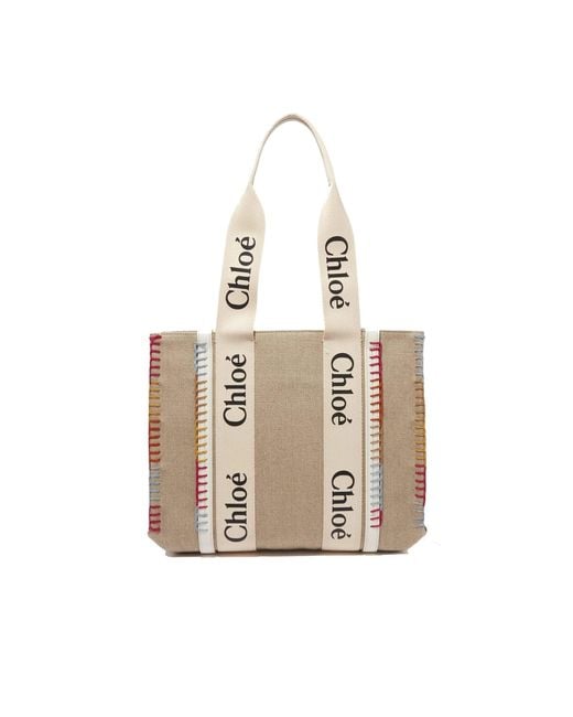 Chloé Natural Woody Medium Tote Bag