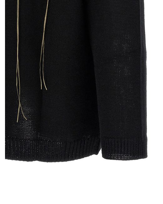 Yohji Yamamoto Hem Wool Sweater in Black für Herren