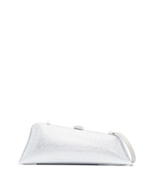 The Attico White Long Night Satin Clutch Bag
