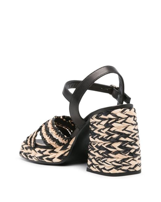 Castaner Metallic Vicen Raffia Heel Sandals