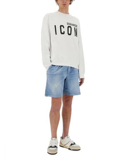 DSquared² White "Icon" Sweatshirt for men