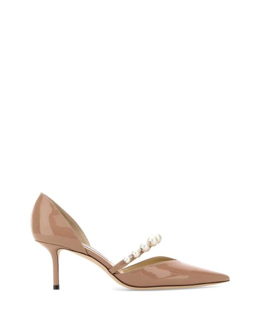 Jimmy Choo Pink Solid Pointed Toe Pumps