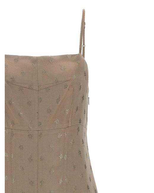 Fendi Satin Midi -jurk in het Natural