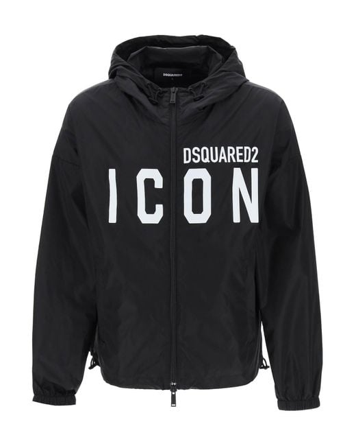 DSquared² Be Icon Windbreaker Jacke in Black für Herren