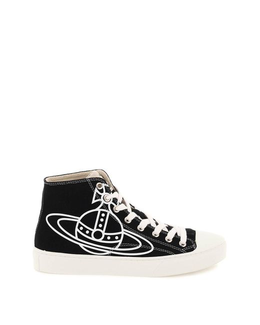 Vivienne Westwood White Plimsoll High Top Canvas Sneakers