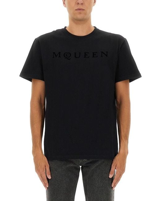 Camiseta de la reina de Alexander Mc con logotipo Alexander McQueen de hombre de color Black