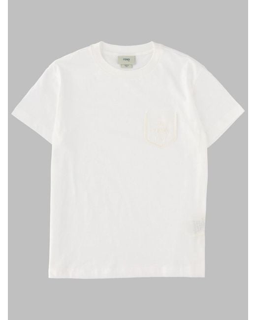 Fendi White Short Denim Dark Blu