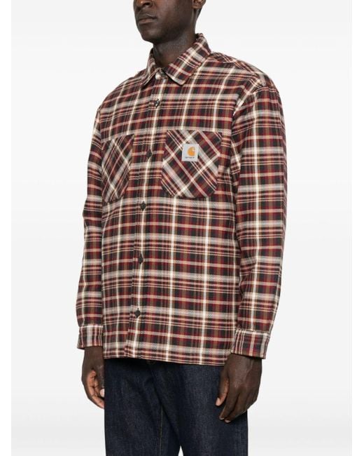 Carhartt Wip Camisa de mezcla de algodón principal Carhartt de hombre de color Brown