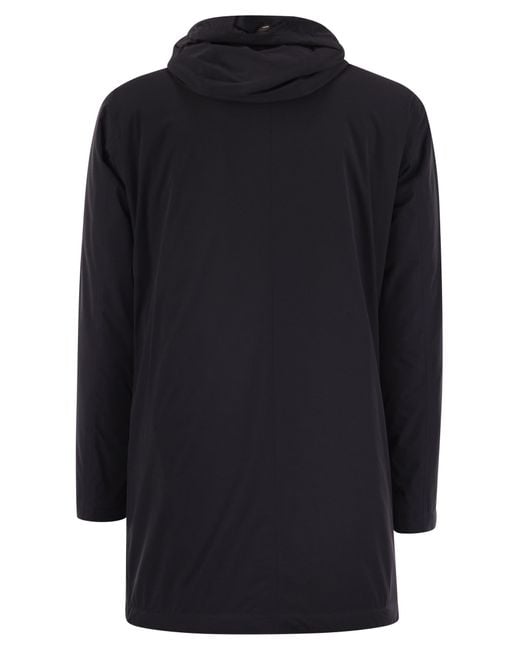 Herno Blue Long Nylon Jacket for men