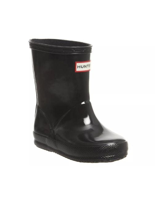 Hunter Black "First Classic Gloss" Boots