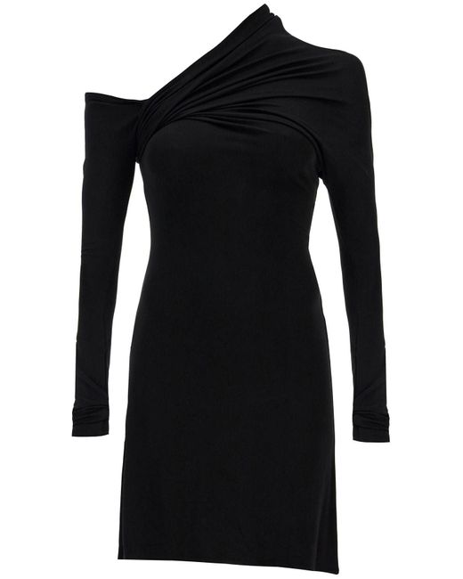 Courreges Black Courreves 'Mini Twist Crepe Kleid mit