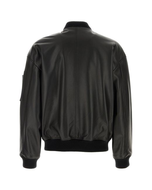 DSquared² Black Leather Jackets for men