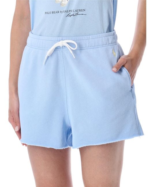 Polo Ralph Lauren Blue Lightweight Fleece Drawstring Shorts