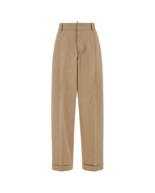 DSquared² Natural Relaxed Pleated Pants