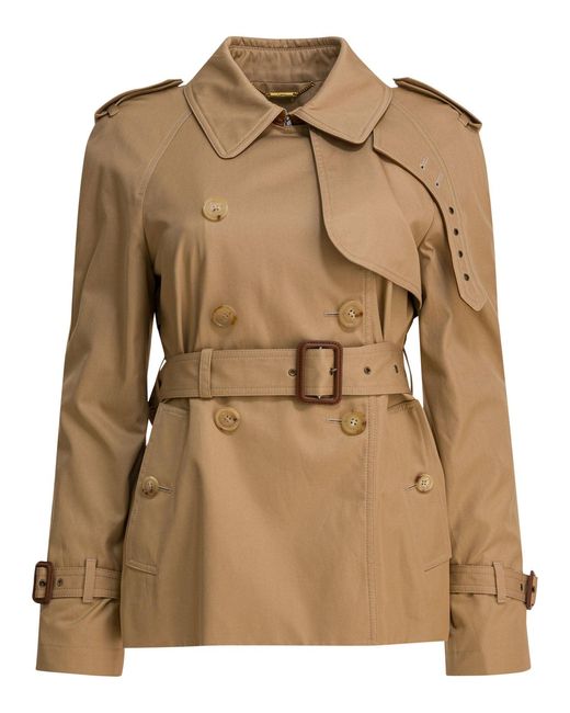 Chloé Brown Short Cotton Gabardine Trench Coat