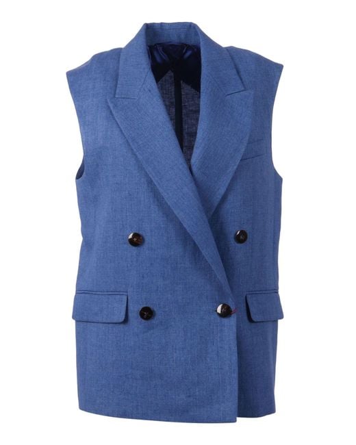 Max Mara Blue Giacca Smanicata Aia