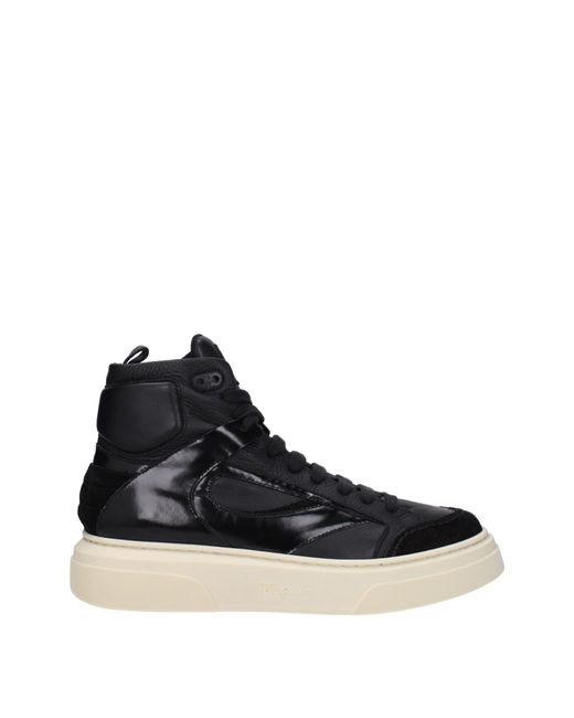 Baskets Cassio Man en cuir noir Ferragamo pour homme en coloris Blue