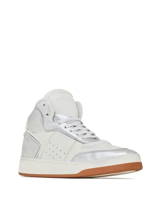 Saint Laurent White Sneakers Mid Top Sl/80