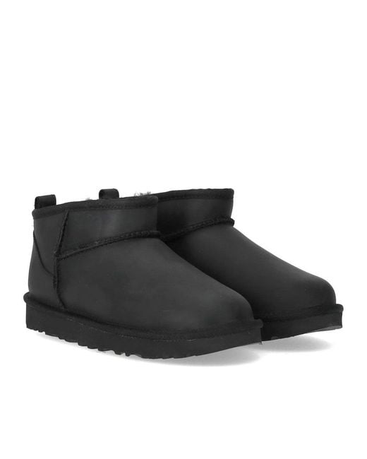 Ugg Black Classic Ultra Mini Leather Boot