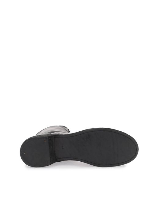 Boots de tobillo de cuero con cremallera frontal de Guidi de color Black