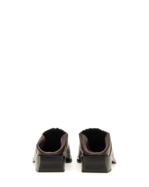 Moschino Brown Shootie Cuban Heel