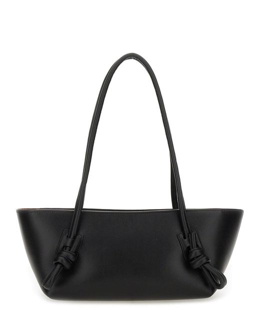 Hereu Black Leather Shoulder Bag