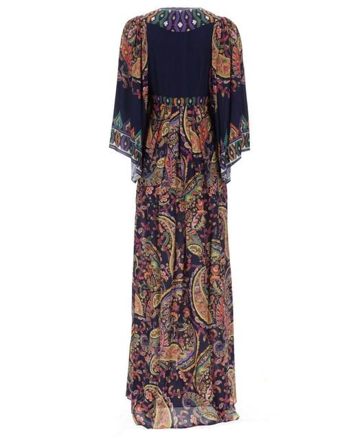 Etro Multicolor Paisley Round Neck Maxi Dress