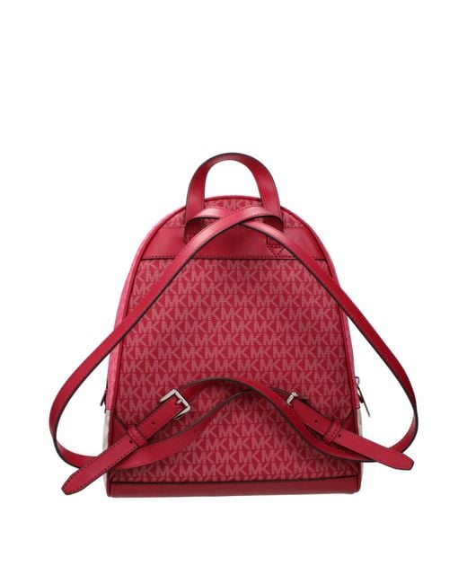 Michael Kors Red Rhea Fabric Backpacks And Crossbody Bags/Dark Raspberry