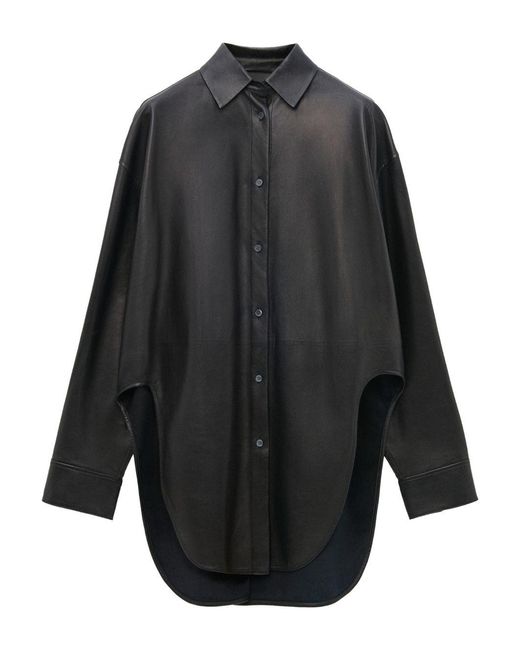 Loewe Gray Leather Shirt