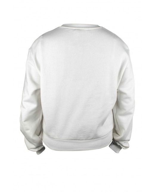 Giuseppe Zanotti White Rhinestone Embroidered Cotton Sweatshirt