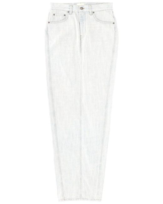 Haikure White Long Denim Skirt