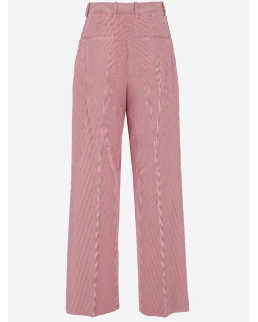ARMARIUM Pink Juno Cotton Striped Trousers