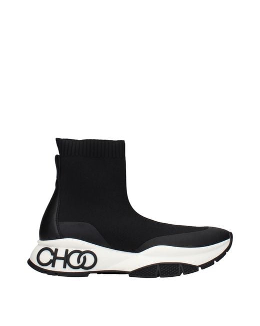 Jimmy Choo Black Landon Sock Boots Fabric