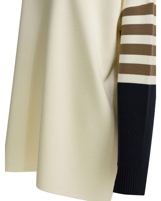 Max Mara Virgin Wool Hooded Sweater Knitwear White
