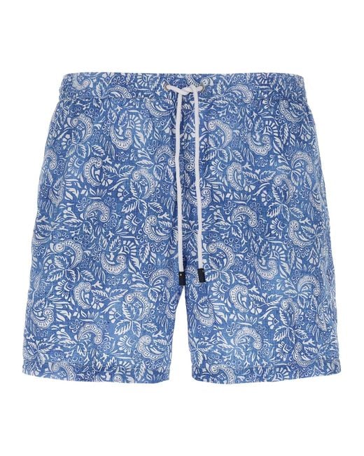 Barba Napoli Blue Paisley Floral Swimsuit for men