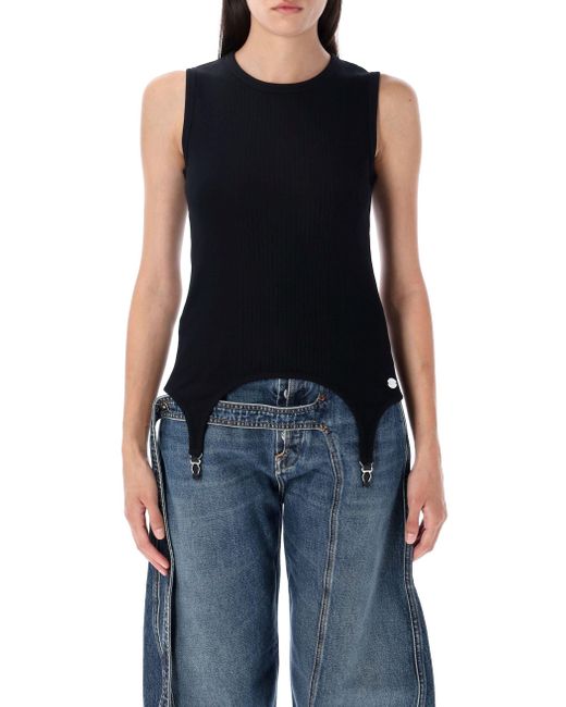 Jean Paul Gaultier Black Ribbed "Lingerie" Top