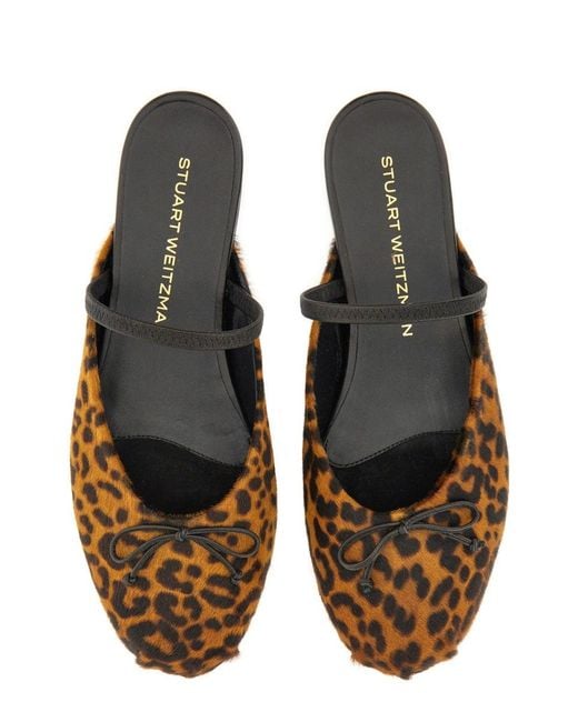 Stuart Weitzman Multicolor Animalier Calf Leather Flats