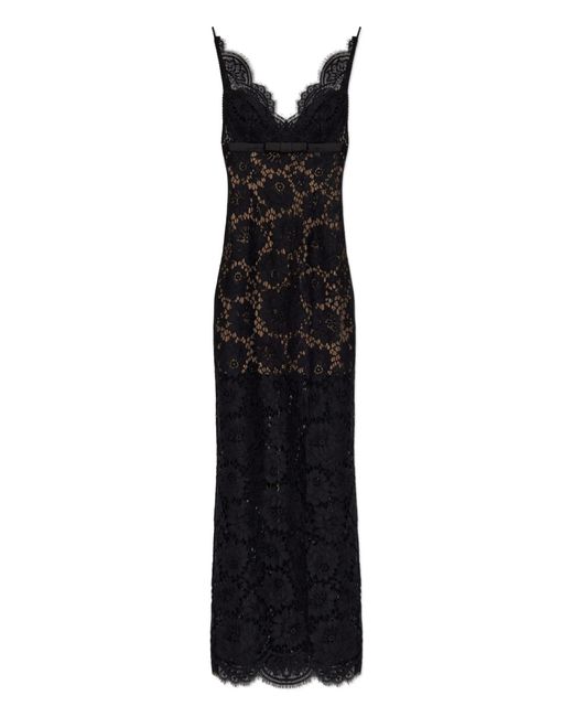 Self-Portrait Black Floral Lace Maxi Dress