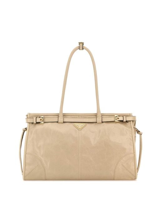 Prada Natural Light Leather Shoulder Bag