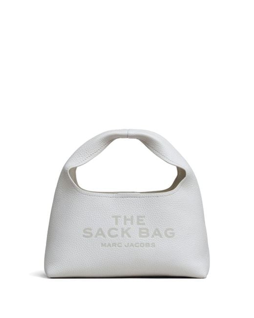 Marc Jacobs White The Sack Mini Leather Hobo Bag