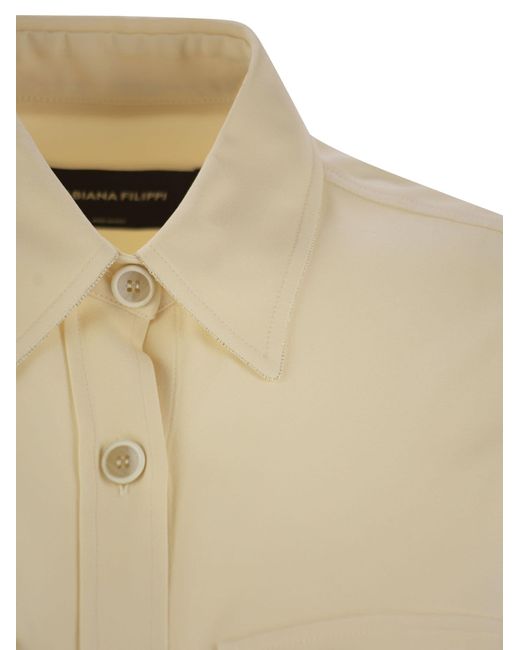 Fabiana Filippi Natural Bomber Jacket With Front Pockets And Diamond Thread