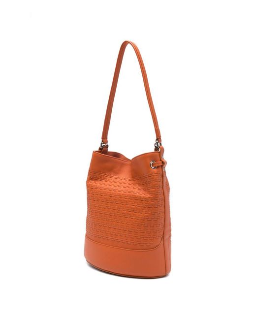 Zanellato Orange Monda' Musiva Small Leather Bucket Bag