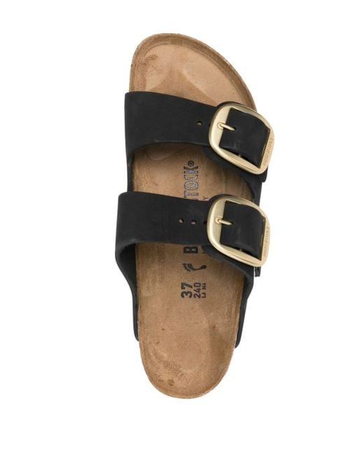Birkenstock Black Arizona Big Buckle, Nubuck Leather for men