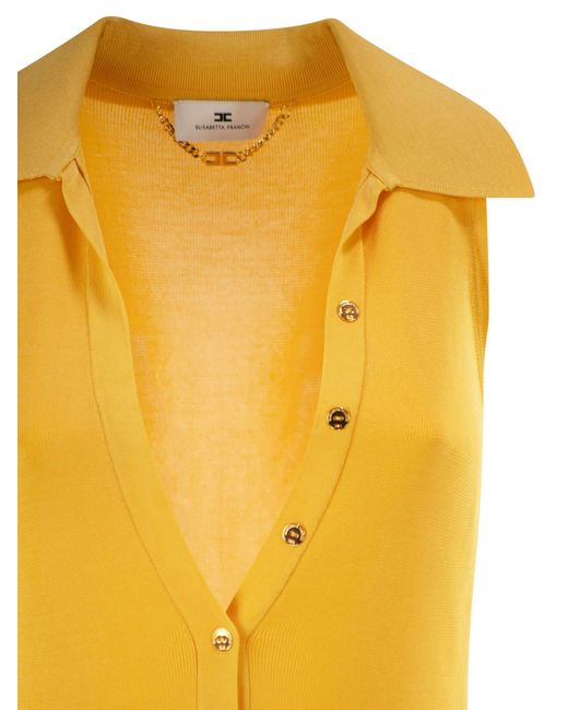 Elisabetta Franchi Yellow Abito Di Maglia Sun