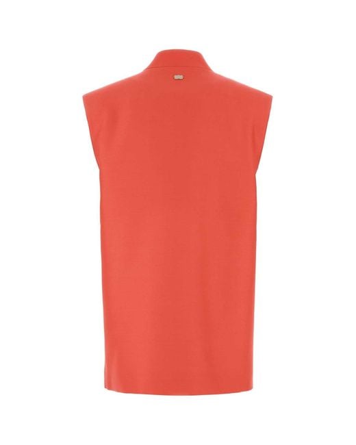 Agnona Red Open Front Vest